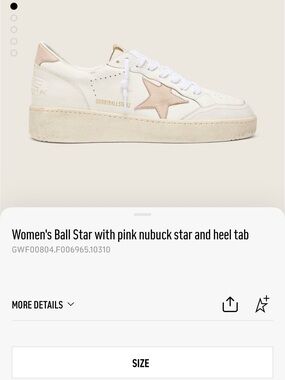 Golden Goose Women's Ball Star Leather Sneakers Pink Nubuck Star Size 40
